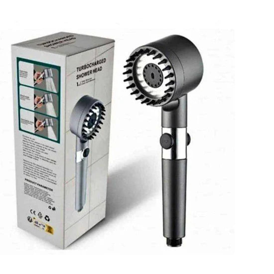TURBOCHARGED SHOWER HEAD رشاشة دوش رأس دش عالي الضغط مع مرشح مدمج Pommeau de douche haute pression avec filtre intégré Turbocharged Shower Head
