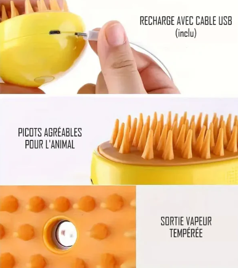 فرشاة بخار كهربائية للقطط والكلاب Brosse à Vapeur Electrique pour Chat et Chien
