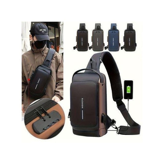 Sac de poitrine multifonction pour homme, sac à bandoulière étanche حقيبة صدر متعددة الوظائف للرجال