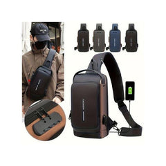Sac de poitrine multifonction pour homme, sac à bandoulière étanche حقيبة صدر متعددة الوظائف للرجال