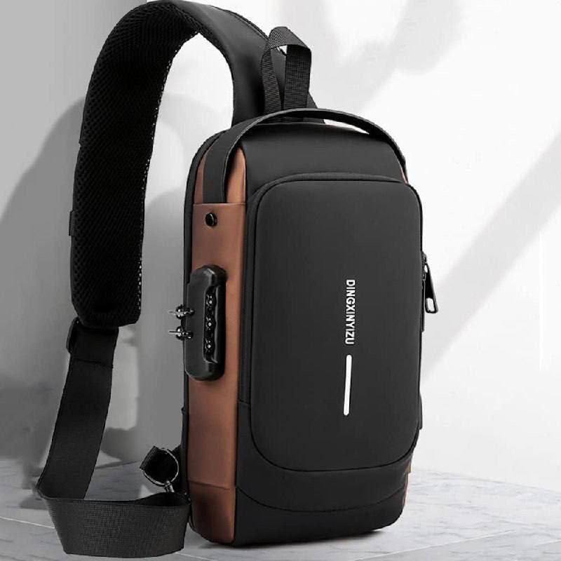 حقيبة يد USB متعددة الوظائف للرجال Sac à bandoulière USB antivol multifonction pour hommes