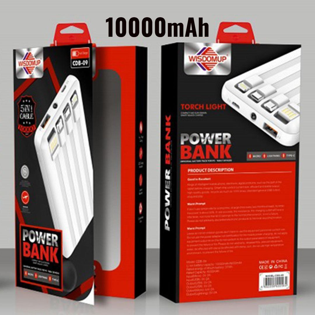 Power Bank  10000mAh Fast Charger CDB-09 WISDOMUP