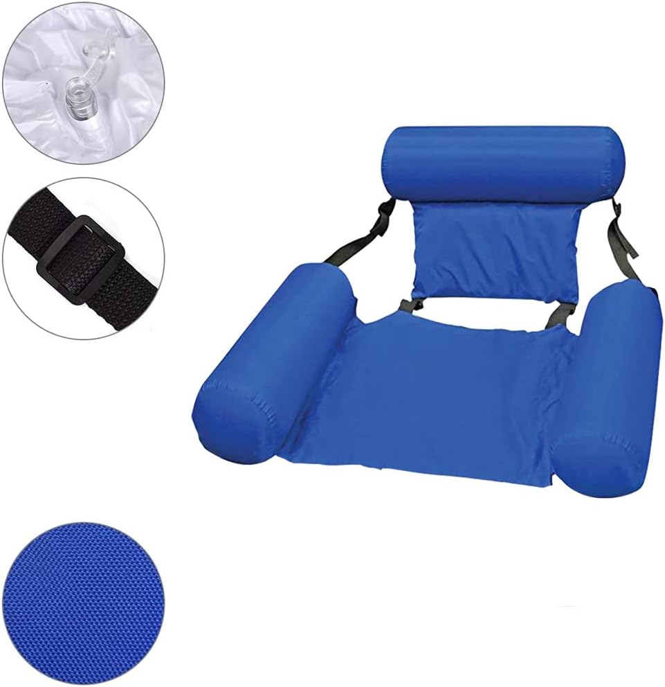 Fauteuil flottant gonflable pour piscine ou plage, lit gonflable كرسي استرخاء عائم قابل للنفخ لحمام السباحة والشاطئ، سرير عائم قابل للنفخ