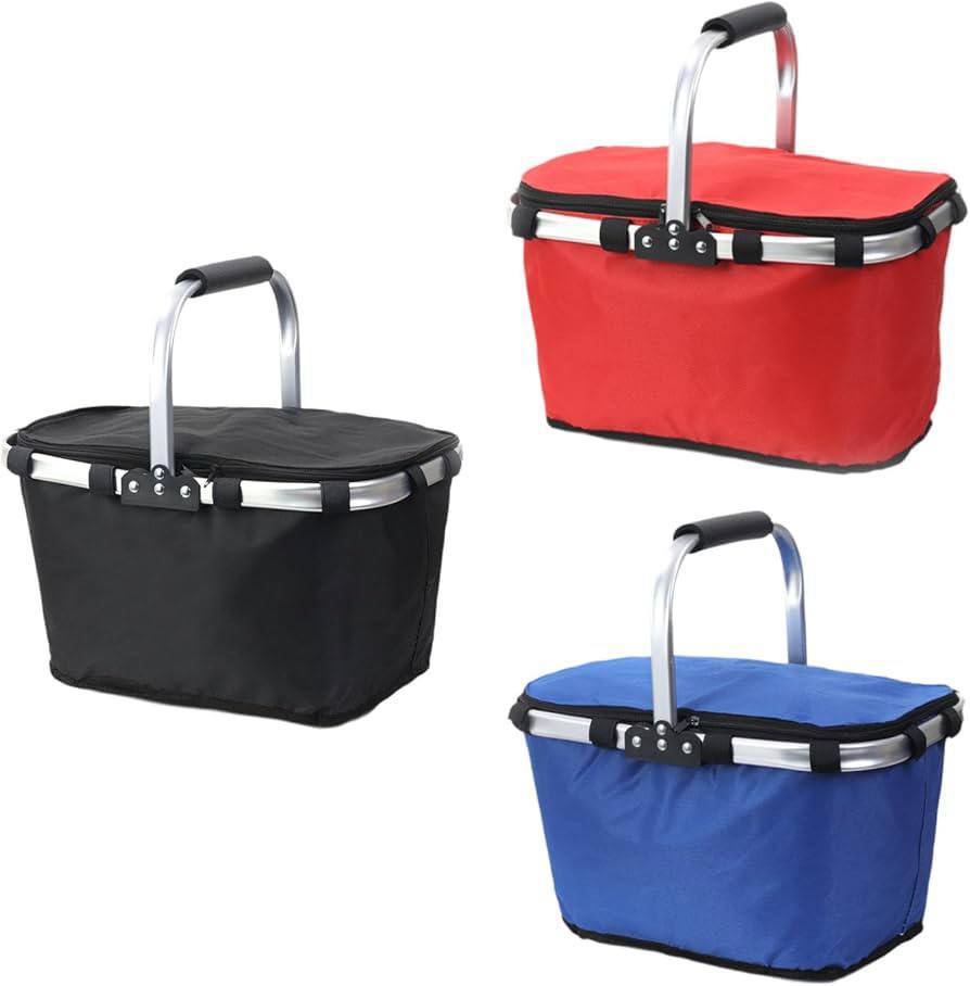 سلة نزهة محمولة وقابلة للطي ومعزولة بمقبض من الألومنيوم Panier de pique-nique pliable et isotherme portable avec poignée en aluminium