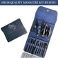 محفظة أدوات العناية بالأظافر، مجموعة قص الأظافر من 16 قطعة Outils de soin des ongles Ensemble de coupe-ongles 16 pièces