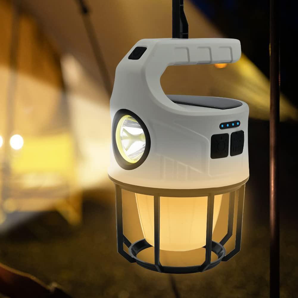 مصباح تخييم LED قابل لإعادة الشحن بإضاءة مزدوجة CH-22025 Dual Light Source Camping Lights Lampe de Camping LED Rechargeable Double Éclairage