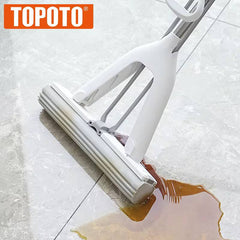 ممسحة إسفنجية مطاطية ماصة، سهلة الاستخدام بدون استخدام اليدين Balai Éponge en Caoutchouc AbsorbantMop Squeeze Mains Libres