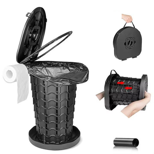 مرحاض تخييم قابل للطي ومحمول مع حقيبة Toilette de camping pliante et portable avec sac