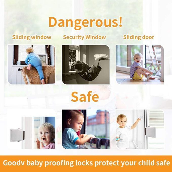 Verrou de sécurité pour portes et fenêtres MOBILE DOOR AND WINDOW LOCK قفل أمان للنوافذ والأبواب المنزلقة جهاز أمان للأطفال والرضع والأطفال الصغار