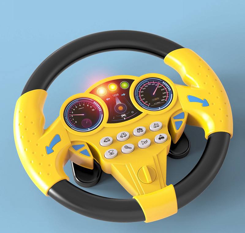 عجلة قيادة محاكاة صفراء للأطفال Volant de simulation jaune pour enfants