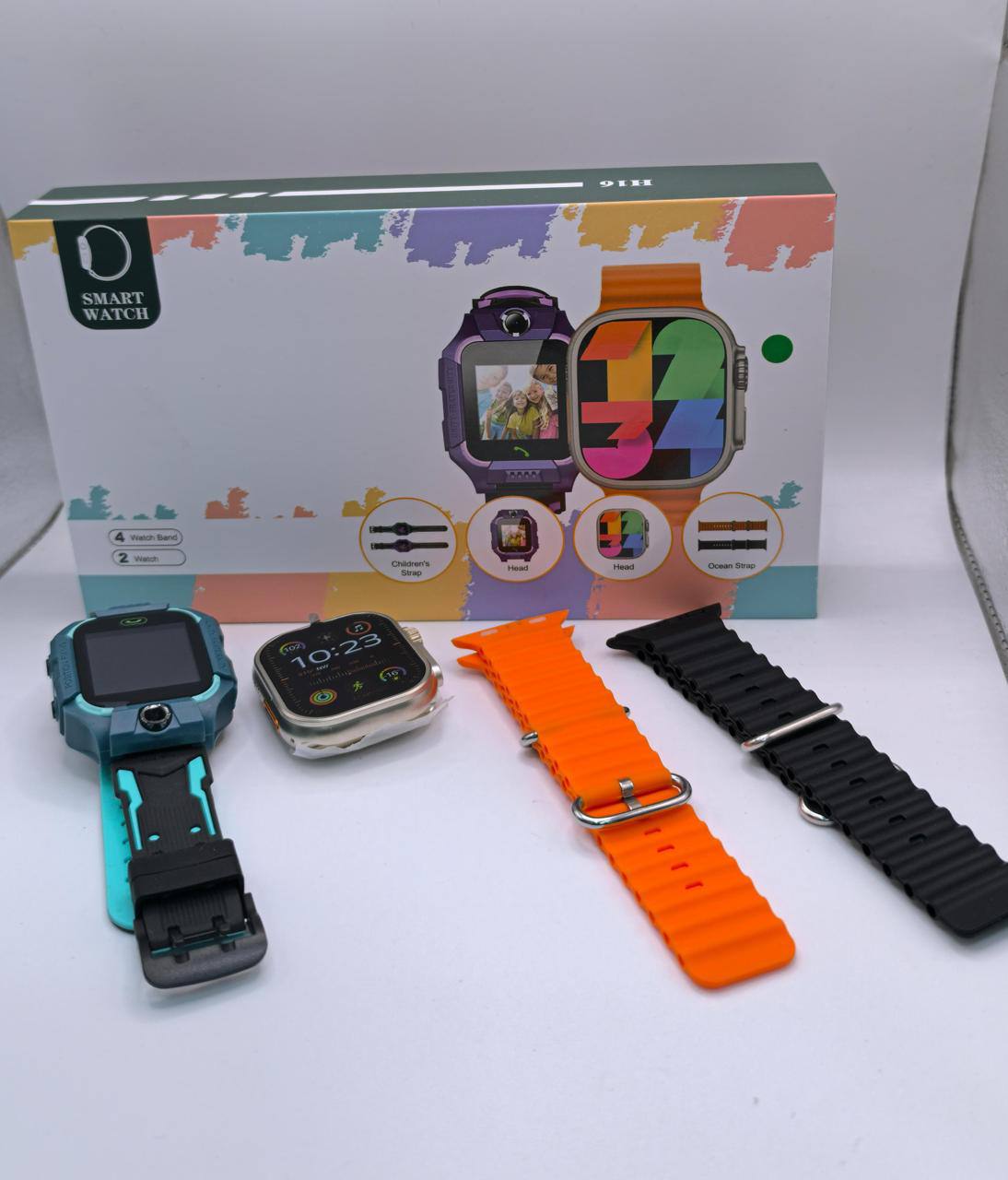 Smart watch H16 2en1 montre intelligente coffret cadeau adulte et enfant