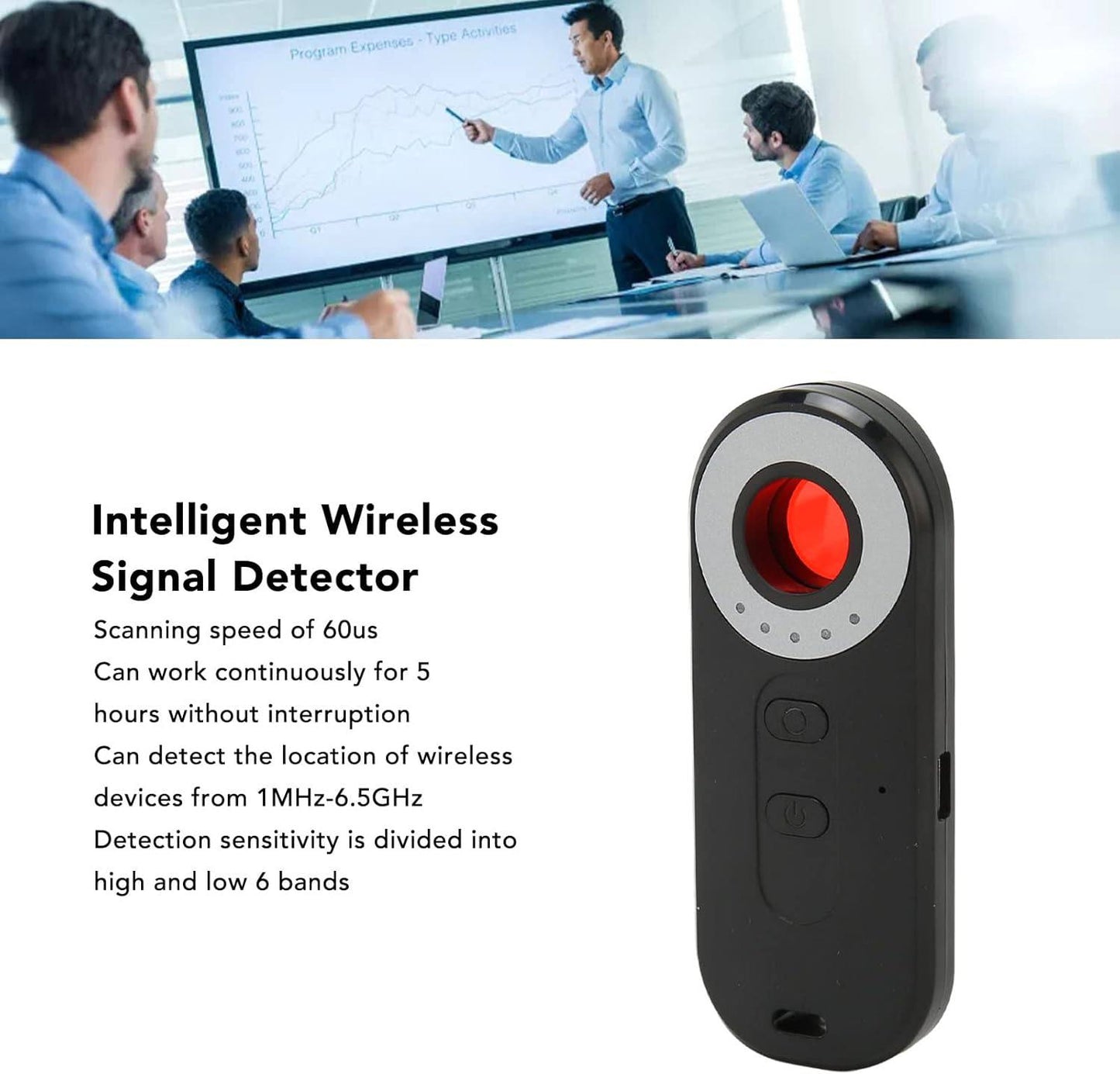 كاشف كاميرات التجسس المصغر Intellegent detector Mini détecteur de caméras espion, détecteur de signal sans fil rechargeable