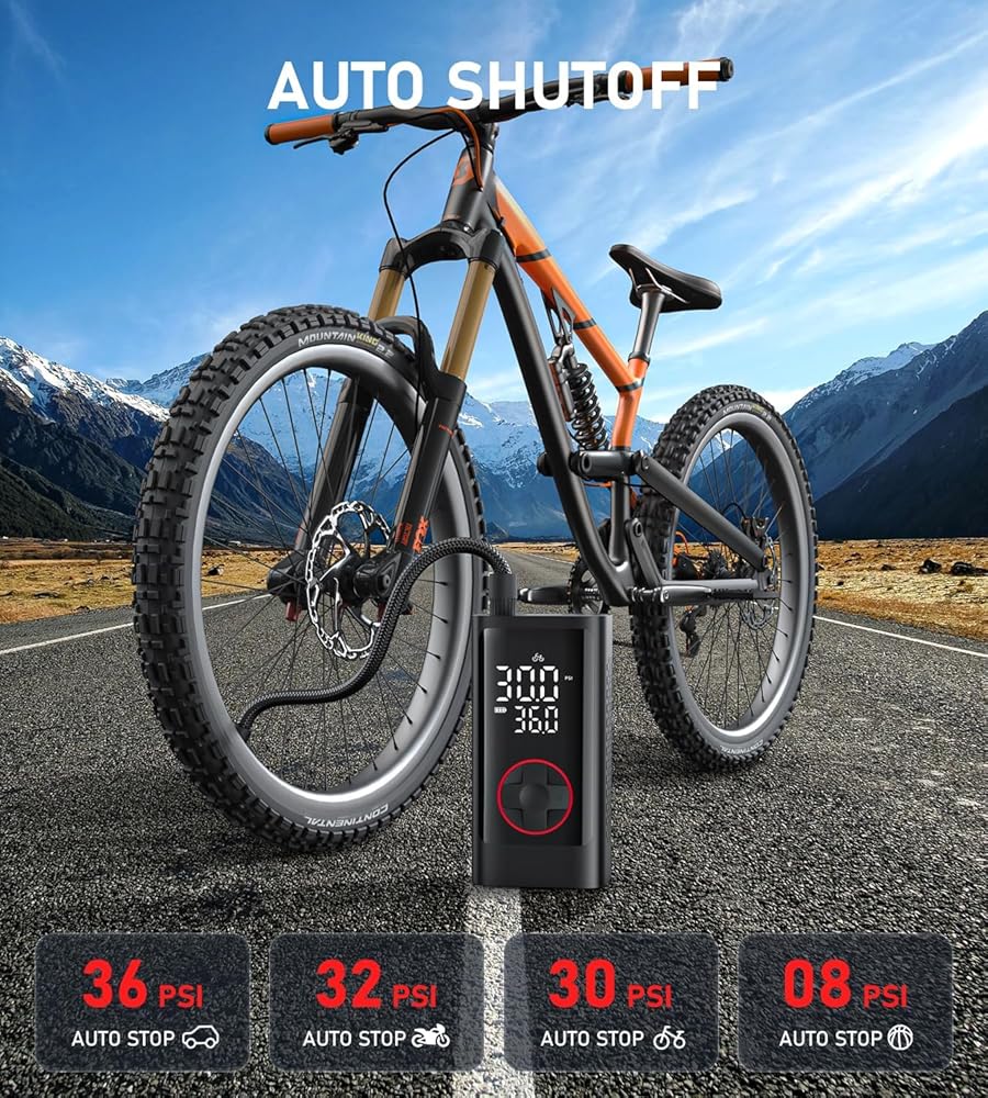 Inflateur de pneu Compresseur d'air portable, pompe à air sans fil pour pneus de voiture منفاخ إطارات محمول، ضاغط هواء، مضخة هواء لاسلكية لإطارات السيارات