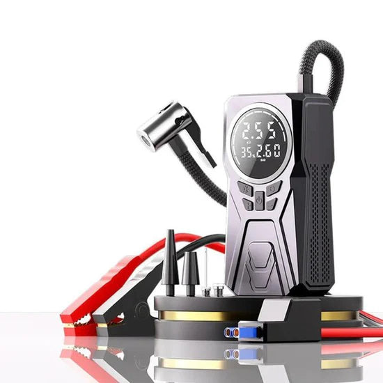جهاز تشغيل بطارية السيارة، منفاخ الإطارات، بنك الطاقة Démarreur de batterie de voiture Gonfleur Pneu, Power Bank
