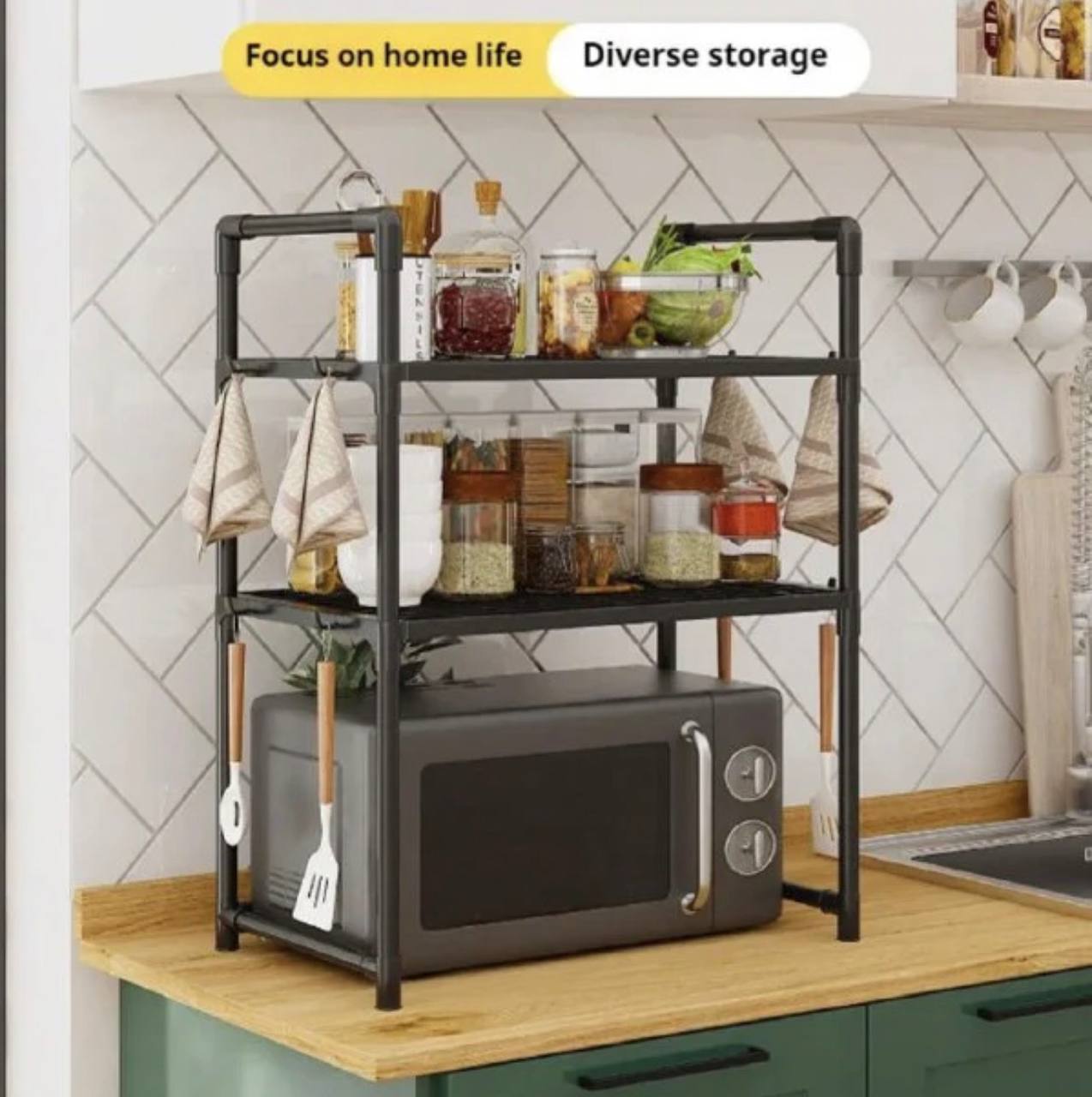 Kitchen multifunctional storage rack رف تخزين متعدد الوظائف للمطبخ