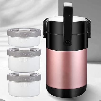 حاوية طعام فاخرة قابلة لاعادة الاستخدام Boîtes à lunch isothermes en acier inoxydable