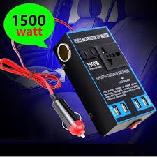 Convertisseur de Voiture 1500W 12V à 220V avec Prises USB Charge Rapide