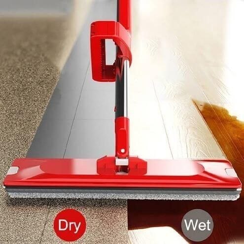 ممسحة حمراء مسطحة للتنظيف دون لمس Balai serpillière plat de couleur rouge