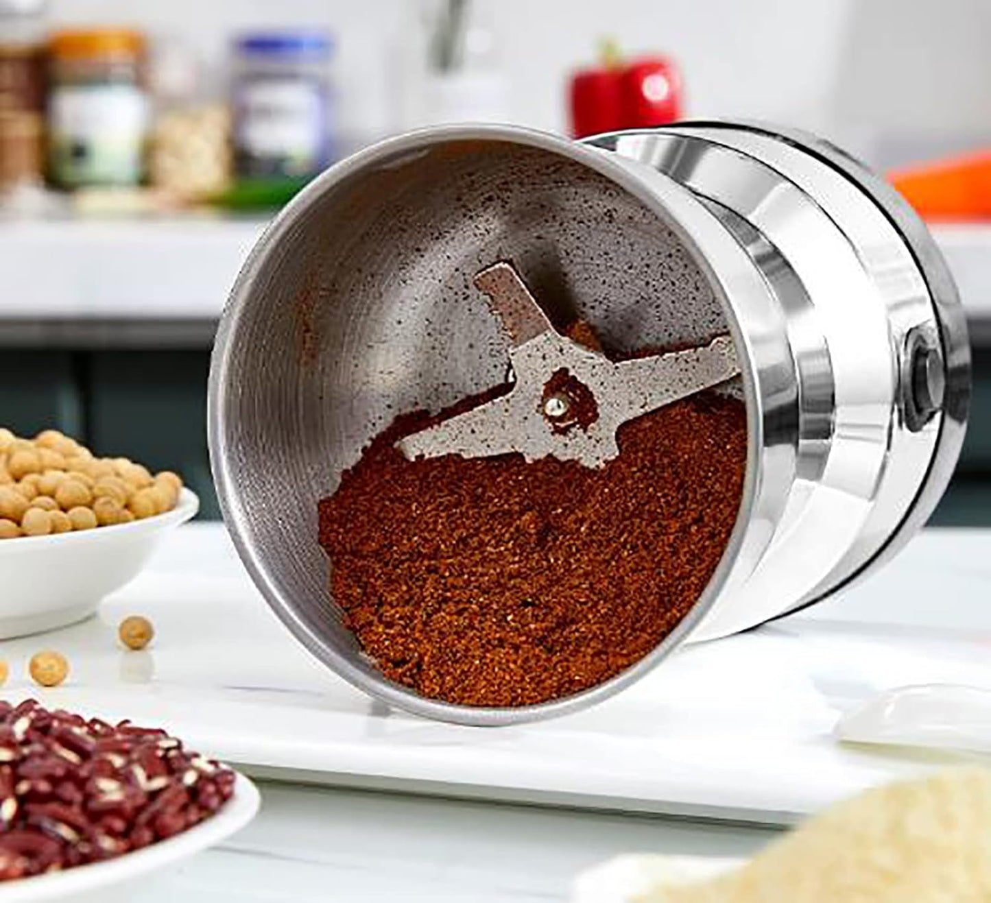 مطحنة حبوب كهربائية سعة 350 جرام Moulin à grains électrique 350G, mélangeur de graines, moulin à épices à grande vitesse en acier inoxydable