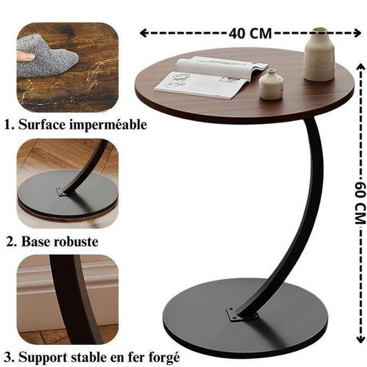 طاولة شاي دائرية عصرية طاولة جانبية متنقلة Table à Thé Moderne Ronde Table d’Appoint Mobile pour Salon