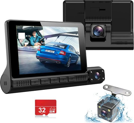 كاميرا تسجيل فيديو عالية لوحة القيادة بقناتين أمامية وخلفية لتسجيل داخلي بجودة HD 1080P