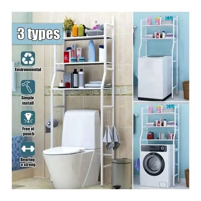 وحدة تخزين للحمام فوق المرحاض ن 3 مستويات Rangement Salle de Bain au-Dessus des Toilettes
