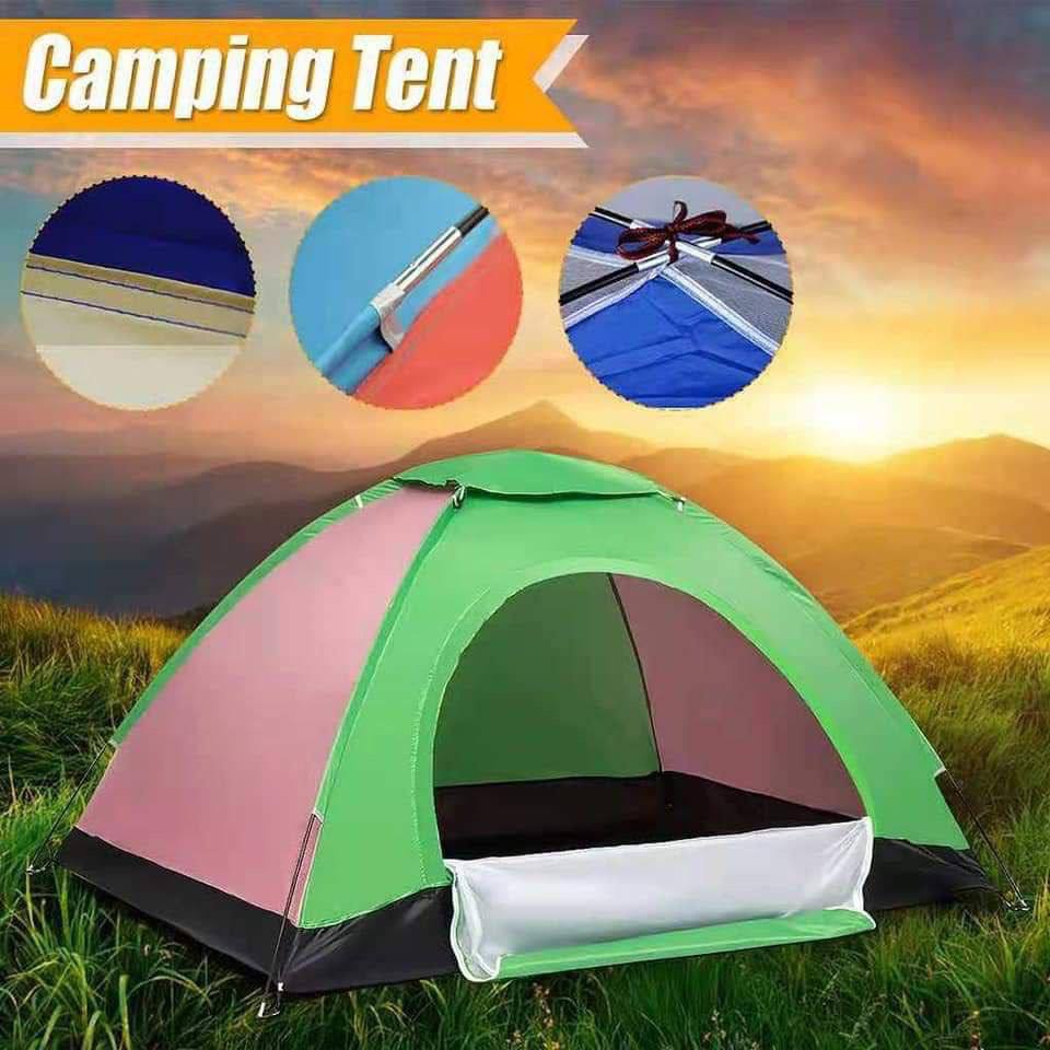 خيمة تخييم متعددة الألوان تتسع لأربعة أشخاص Tentes multicolor de Camping 4 PERSONNES ,208x208x145 cm