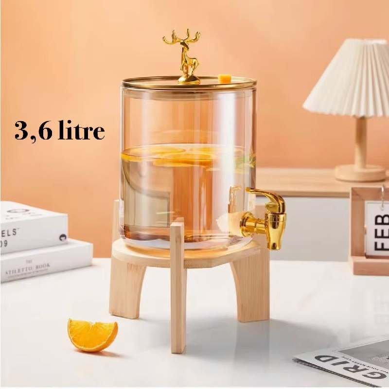 Fontaine a jus 3,6litres en verre transparent