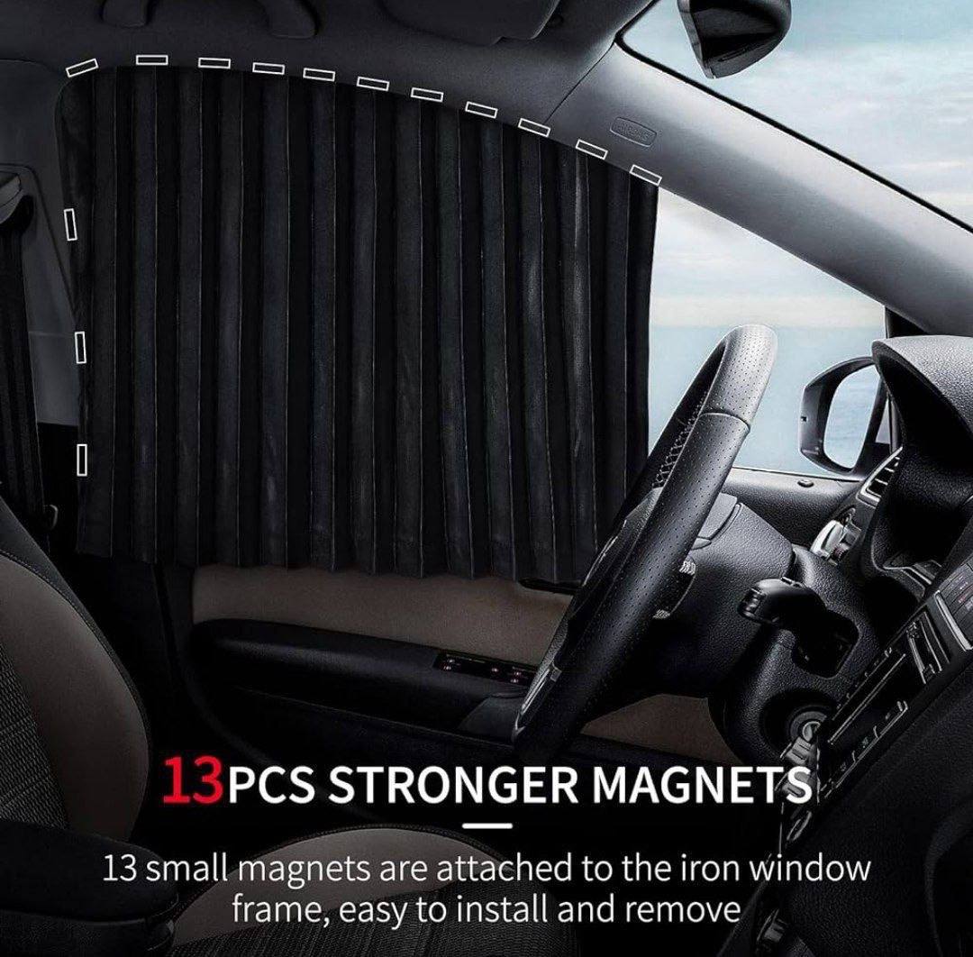 Rideaux de protection solaire Noir 4Pcs ستائر واقية من الشمس سوداء، 4 قطع، سهلة التركيب، حماية من الأشعة فوق البنفسجية