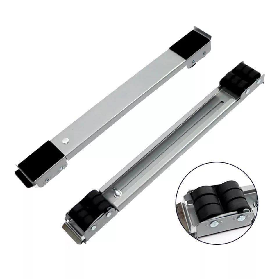 قطعة واحدة من قاعدة عربة الغسالة 1Pièce Machine à Laver Socle Chariot Pieds Chariot Télescopique Réglable Mobile Réfrigérateur Support Roue pour Sèche-Frigo Gris