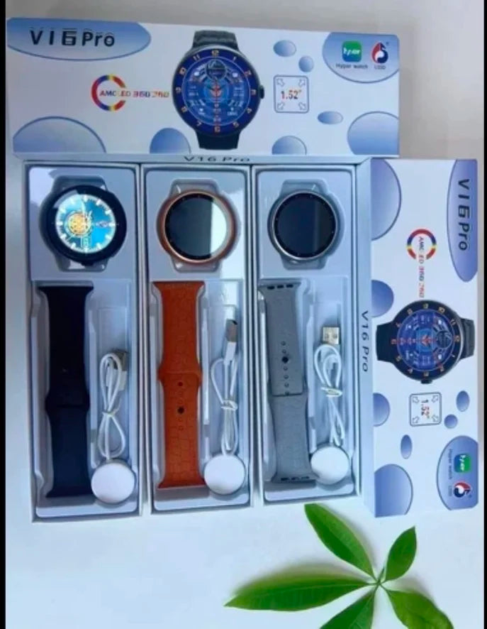 ساعة Ultra V16 Pro الذكية المزودة بخاصية الاتصال عبر البلوتوث وشاشة LED مقاس 1.5 بوصة