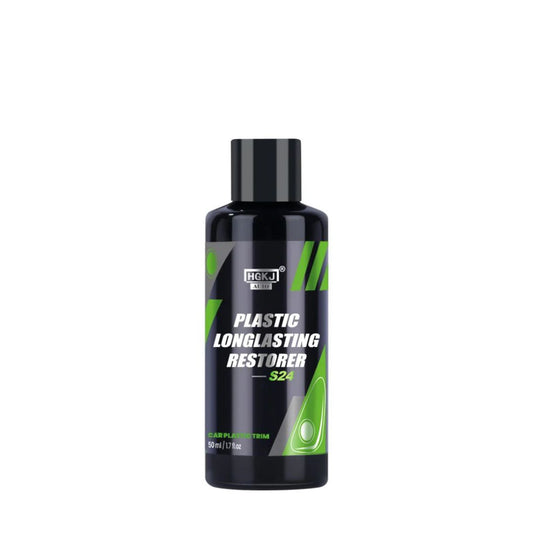 Rénovateur Plastique Auto 100 ml Restaurateur Longue Durée Noir Intense Pour Pare-chocs, Portières, Tableau de Bord, Jantes Effet Imperméable