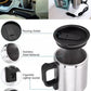 سخان كوب السيارة الكهربائي المصنوع من الفولاذ المقاوم للصدأ بقوة 12 فولت Chauffage Tasse En Acier Inoxydable Électrique pour voiture 12V