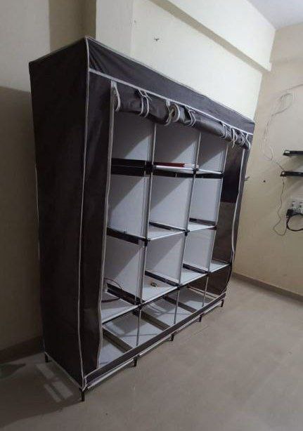 خزانة ملابس كبيرة قابلة للطي بأربعة أبواب و12 رفًا لتخزين الملابس 170cm×45 ×170 Grande Armoire Penderie pliable à 4 portes 12 étagères Pour Rangement de vêtements