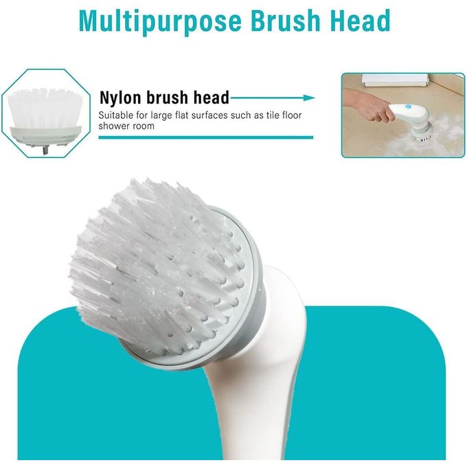 فرشاة تنظيف كهربائية دوارة برؤوس قابلة للتبديل Brosse de nettoyage électrique à rotation avec têtes interchangeables