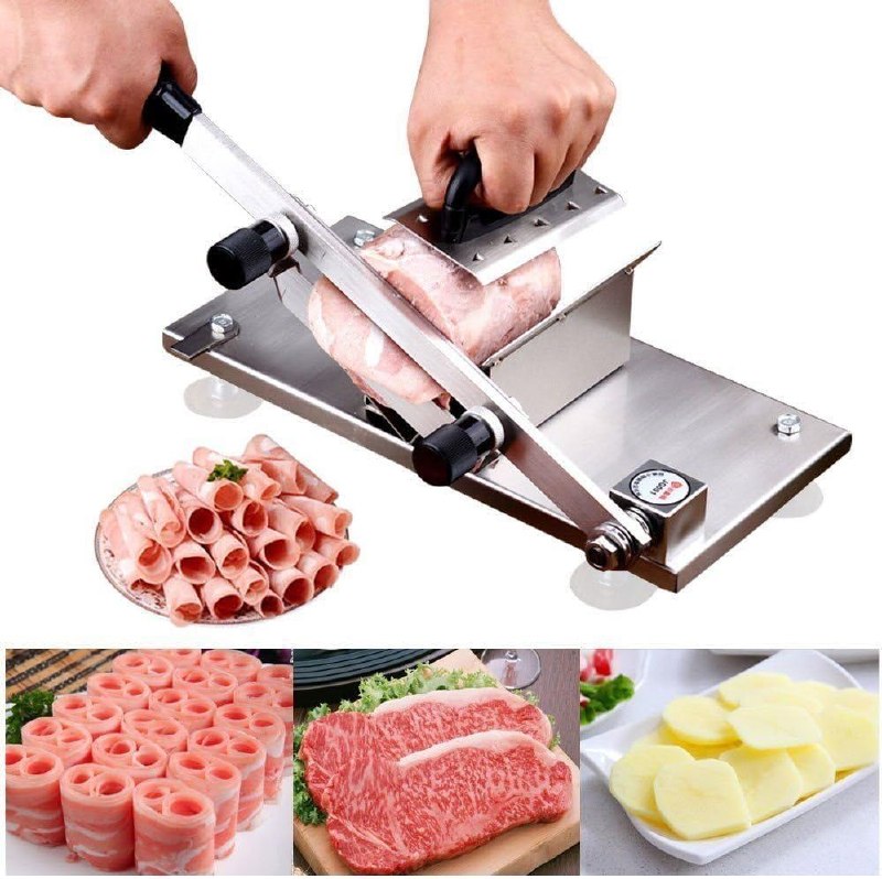 قطاعة يدوية من الفولاذ المقاوم للصدأ للحوم المجمدة Trancheuse manuelle en acier inoxydable pour viande congelée