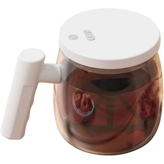 كوب قهوة زجاجي ذاتي الخلط بغطاء محكم الإغلاق وتقنية خلط Mug Auto Mélangeur rechargeable 400 ML USB