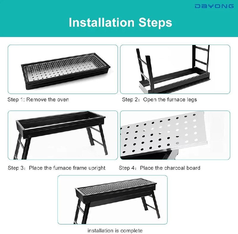 شواية دايونغ المحمولة للشواء فحم خارجية صغيرة الحجم تتسع من 2 إلى 8 أشخاص Barbecue portable au charbon de bois compact pour 2 à 8 personnes