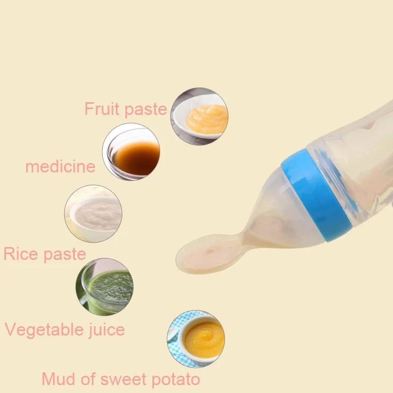 رضاعة سيليكون للطفل مع ملعقة المكملات الغذائية Silicone Biberon A Cuillère Transition De L’Alimentation