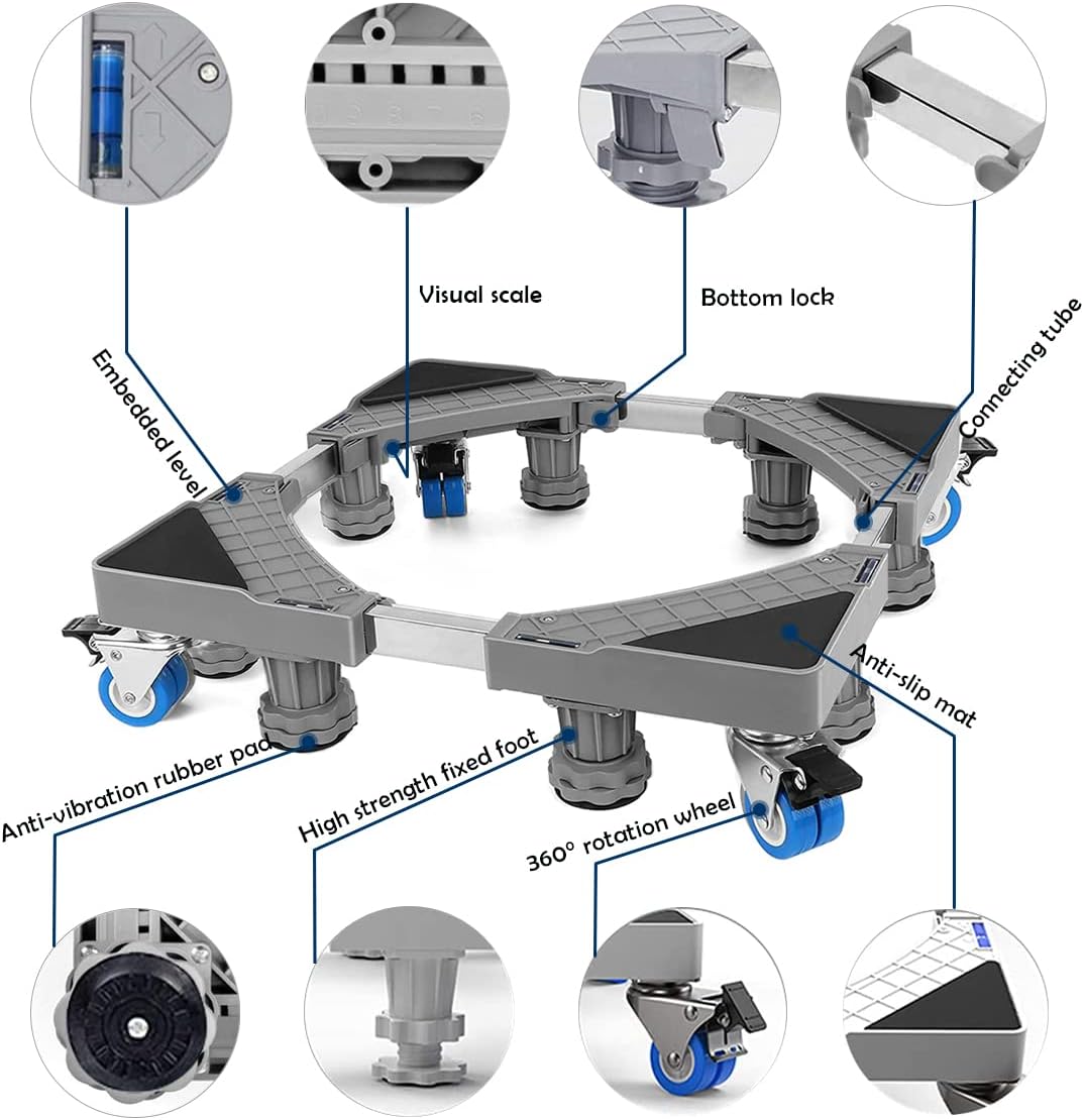 Base de Réfrigérateur Machine à Laver Réglable قاعدة قابلة للتعديل مقاومة للصدمات الثلاجة غسالة ملابس