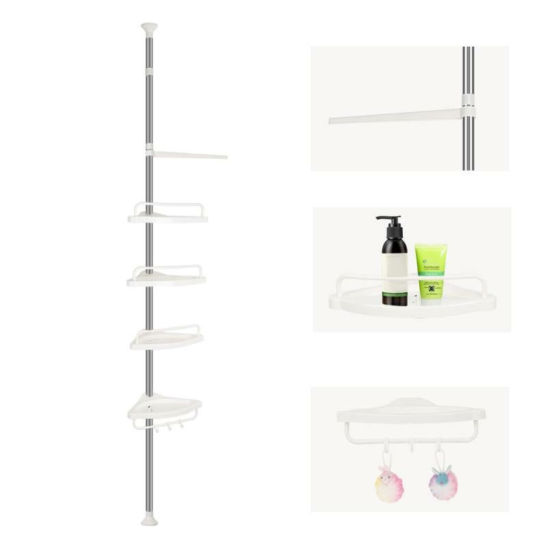 Étagère Réglable Télescopique, Acier Inoxydable, Triangle T1, Blanc