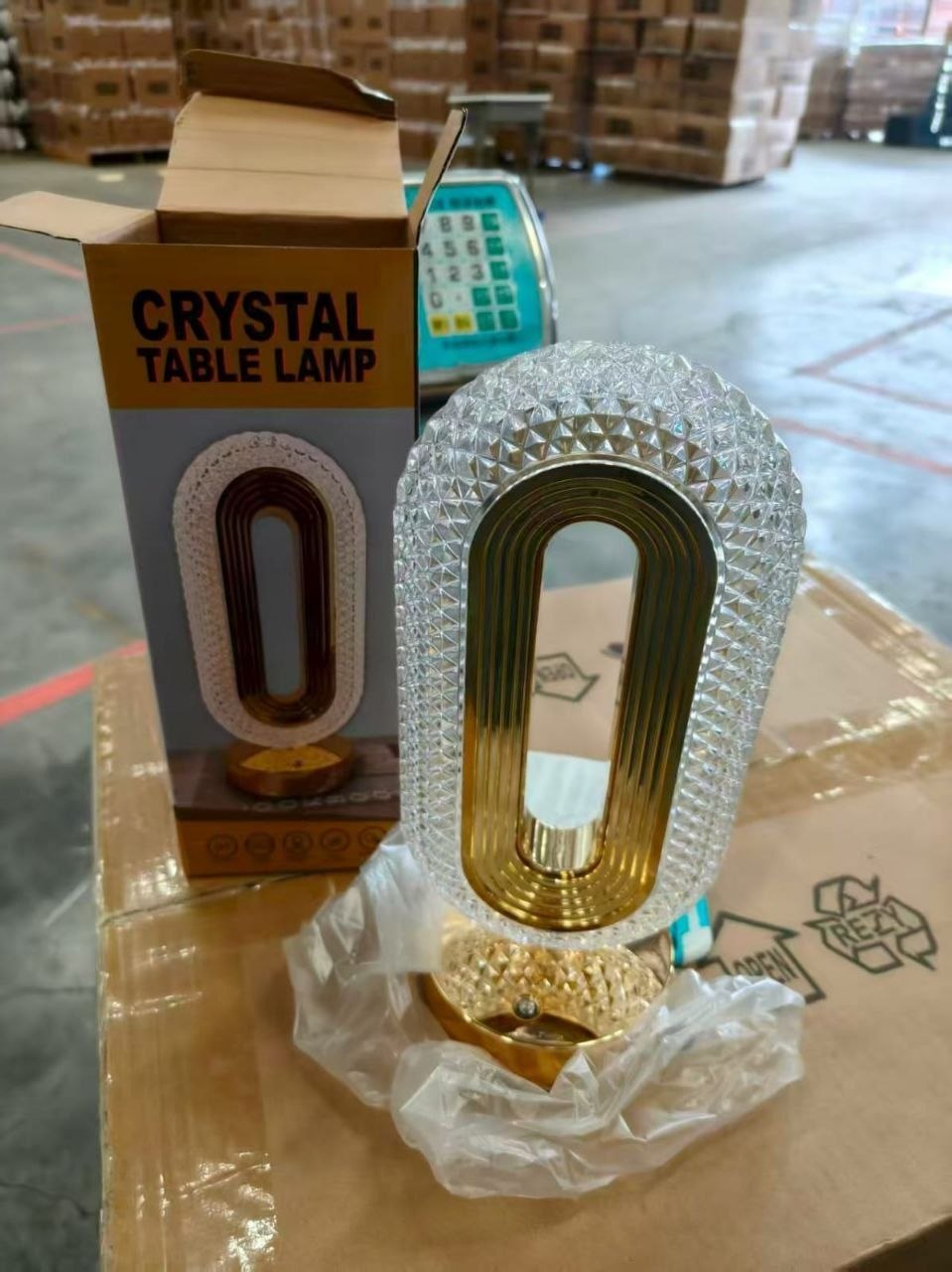 مصباح طاولة كريستالي يعمل باللمس، مزود بمنفذ Crystal Table Lamp USB Lampe de Table Cristal Tactile USB 3 Couleurs Éclairage Ambiance