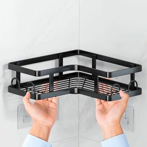 Étagère de Rangement d'angle Organisateur Coin Salle de Bain منظم رفوف تخزين زاوية للحمام والمطبخ والدش لا حاجة للثقب