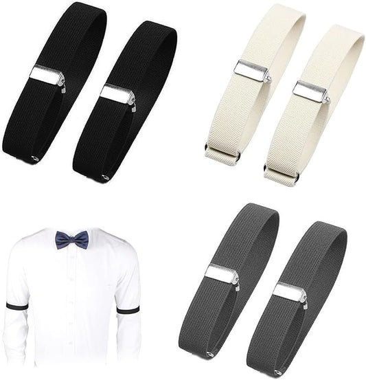 مجموعة من 6 أربطة أكمام قابلة للتعديل Ensemble de 6 bandes élastiques réglables pour manches de chemise