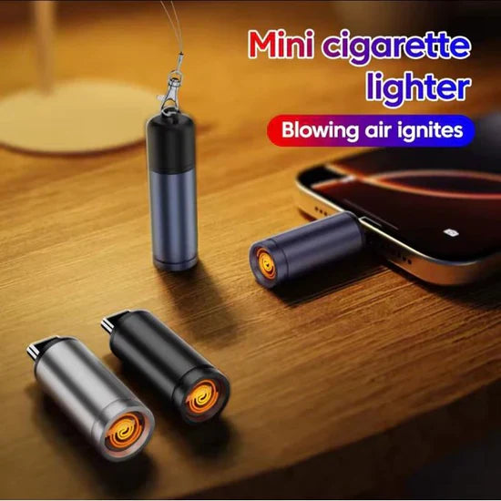 MINI BLOWING LIGHTER briquet de type C, coupe-vent, adaptateur allume-cigare ولاعة سجائر معدنية لاسلكية