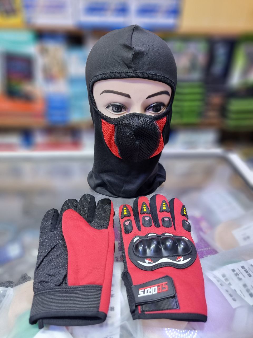SPORTS Tactical Set طقم رياضي احترافي قفازات قناع واقي