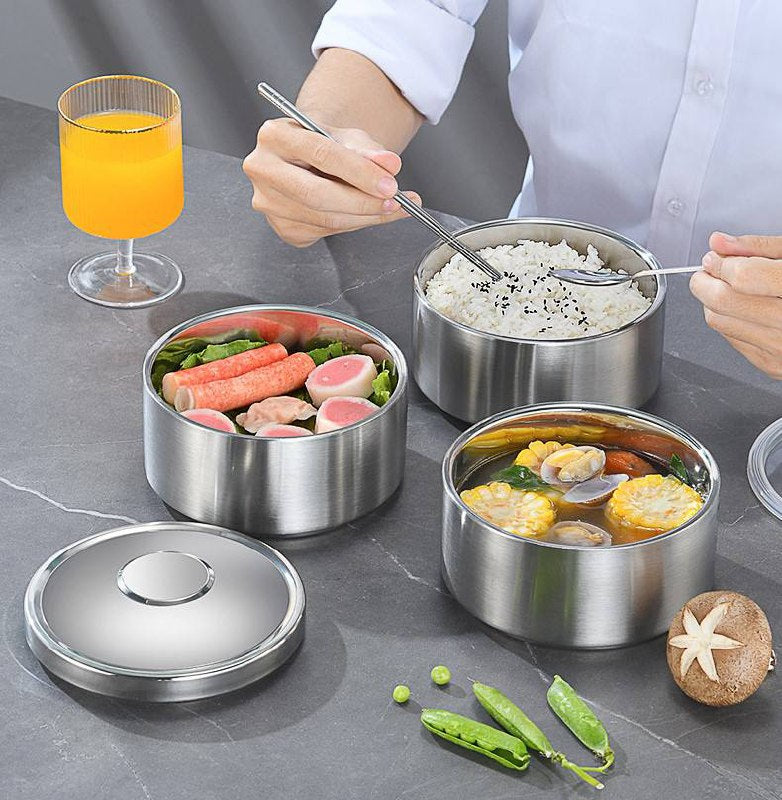 Boîtes à lunch isothermes empilables en acier inoxydable Lunch box صناديق غداء قابلة للتكديس معزولة من الفولاذ المقاوم للصدأ