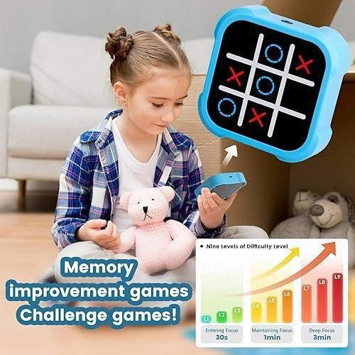 لعبة إكس أو الإلكترونية المحمولة 3 في 1 للأطفال والكبار Jeu Électronique Tic-Tac-Toe 3-en-1 Portable pour Enfants et Adultes