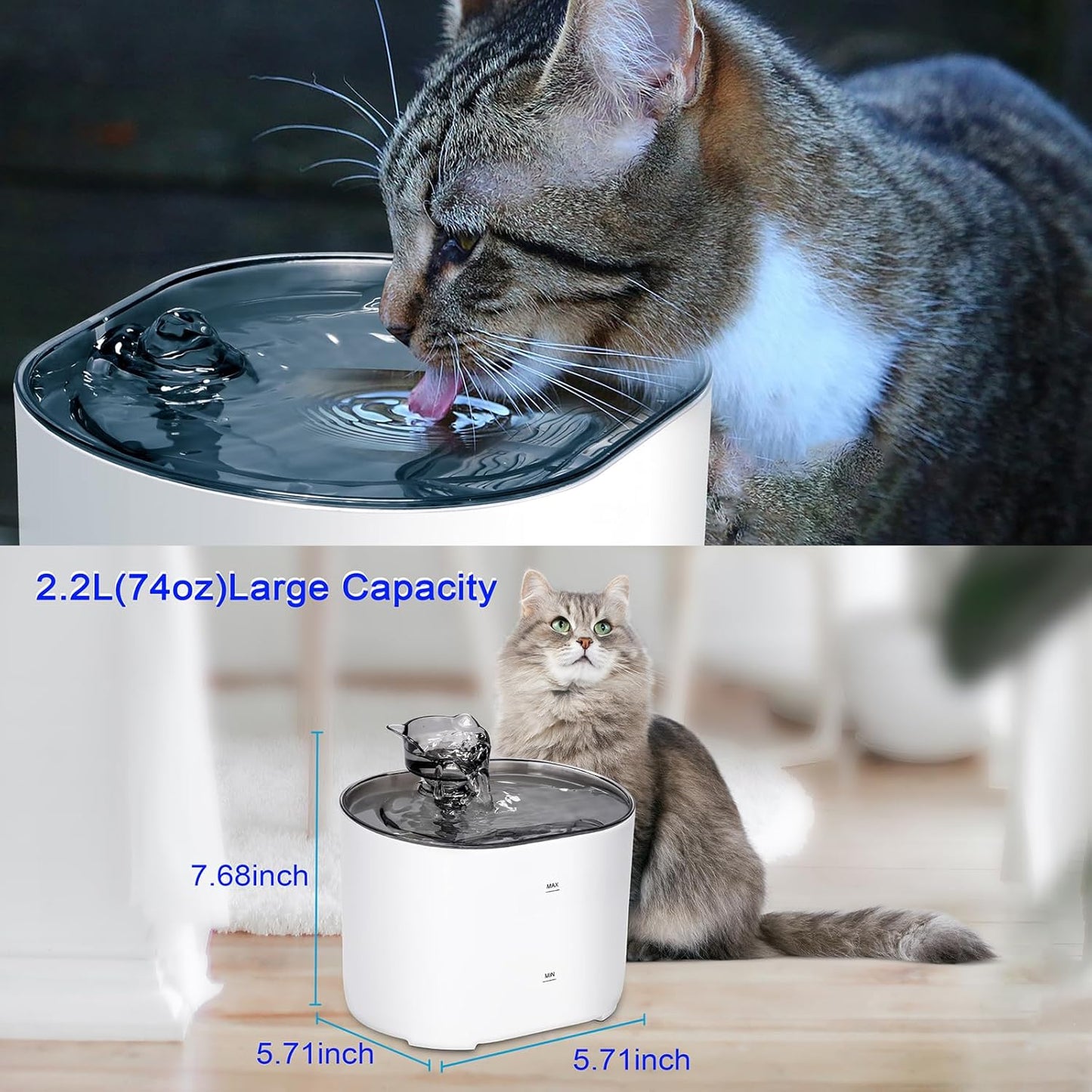 Fontaine à eau automatique pour animaux de compagnie نافورة مياه أوتوماتيكية للحيوانات الأليفة