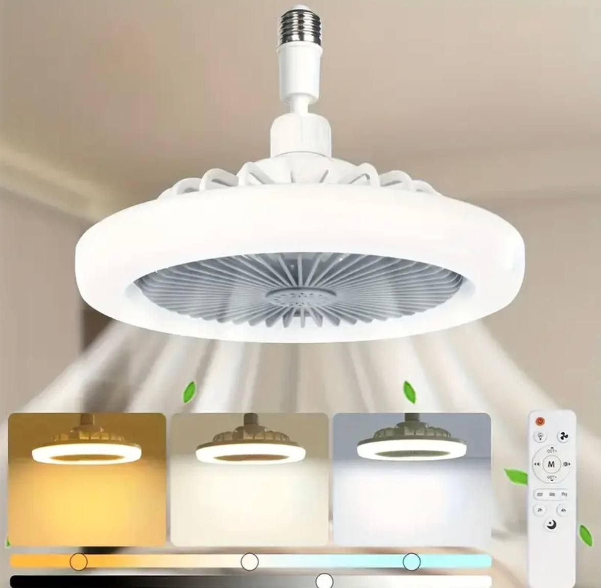 Plafonnier ventilateur LED télécommandé مروحة سقف LED يتم التحكم فيها عن بعد